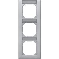 Schneider Electric MTN476360 MERTEN M-Smart РАМКА 3 поста с полем д/надписи вертикальный монтаж, АЛЮМИНИЙ, SM