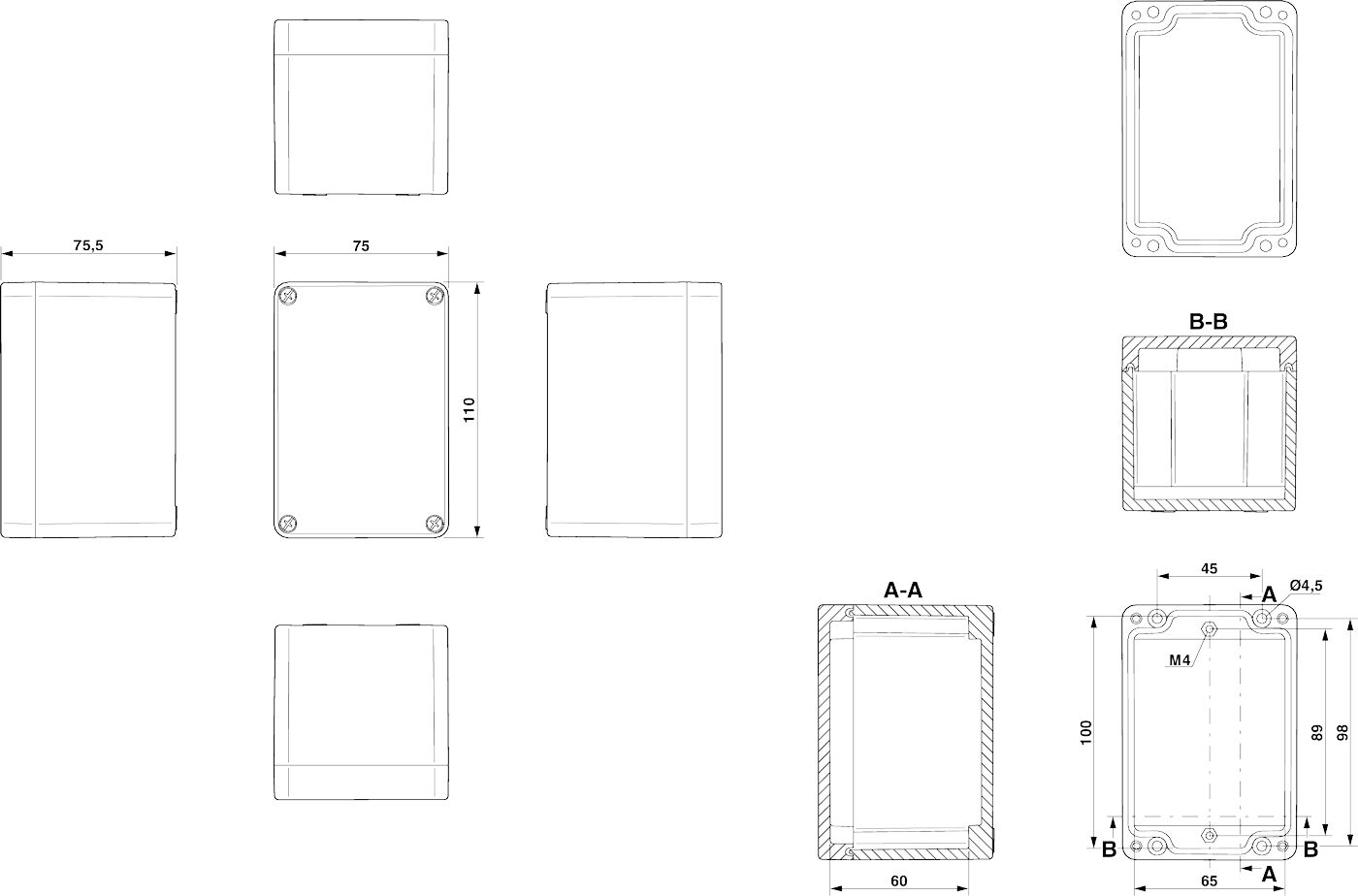 Phoenix contact 899340 E PE A 75X110X75 Клеммная коробка