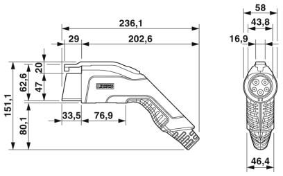 Phoenix contact 1628420 EV-T1G2K-1AC32A-6,5M10ASBK01 Зарядный кабель AC
