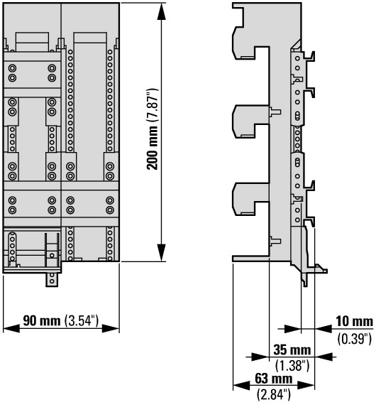 101454 Шинный адаптер xStart, 90 мм, 32А, 2TS (BBA0R-32)