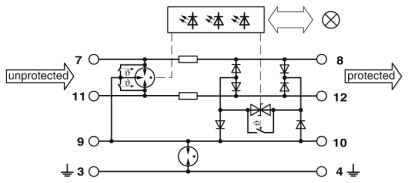 Phoenix contact 2801289 PT-IQ-3-HF+F-12DC-PT Устройство защиты от перенапряжений