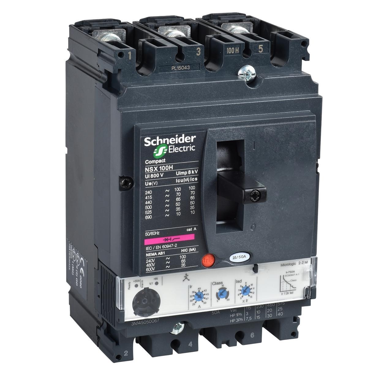 LV429792 Schneider Electric Автоматический выключатель NSX100H Micrologic 2.2 70кА 3P3d 40A