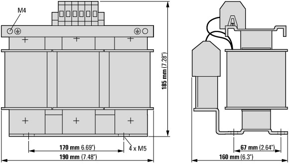 271591 Синус-фильтр, 3p, 400 В АС, 16.5A (DX-SIN3-016)