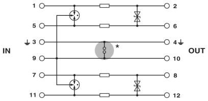 Phoenix contact 2838254 PT 2X2-12DC-ST Штекерный модуль для защиты от перенапр-й