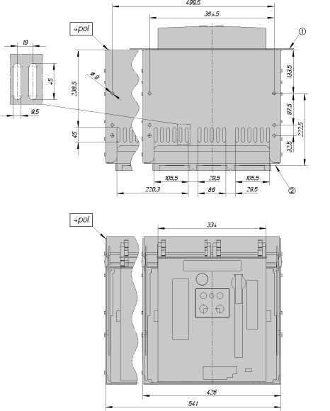183727 Circuit-breaker, 3 pole, 1000 A, 66 kA, Selective operation, IEC, Withdrawable (IZMX40B3-V10W-1)