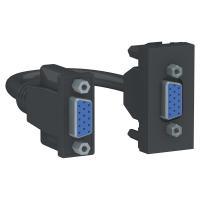 Schneider Electric NU343254 UNICA MODULAR розетка HD15 female (VGA), 1 модуль, антрацит