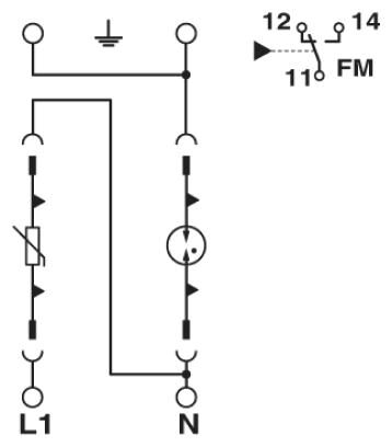 Phoenix contact 2804393 VAL-MS 320/1+1-FM Разрядник для защиты от импульсных перенапряжений, тип 2