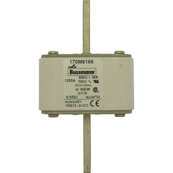 170M6166 Быстрый предохранитель 1250A 690V 3/110 AR UC