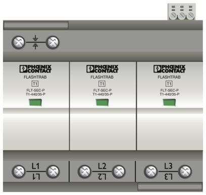Phoenix contact 2905988 FLT-SEC-P-T1-3C-440/35-FM Комбинированный разрядник типа 1/2