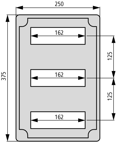 239 Изолированный модульный щиток, ВxШxД = 250x375x150 мм (AE/I43E)