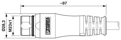 Phoenix contact 1619289 K-12-M23 M9/2,0-E00/M23 F8-N2 Штекерный разъем, пластиковая заливка с обеих сторон
