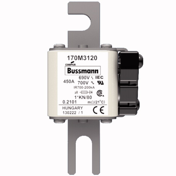 170M3120 Быстрый предохранитель 450A 690V 1*KN/80 AR UC
