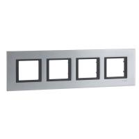 Schneider Electric MGU68.008.7A1 UNICA CLASS РАМКА 4-постовая, СЕРЕБРИСТЫЙ АЛЮМИНИЙ