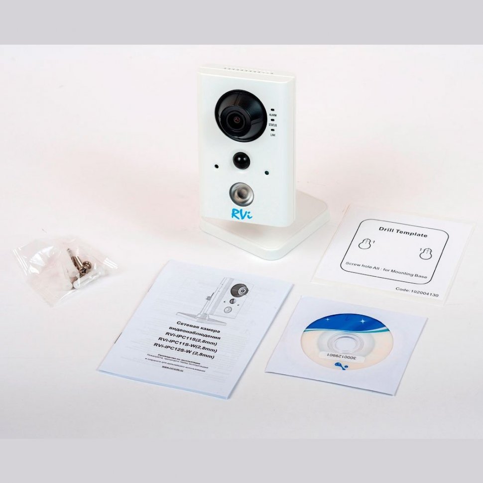 RVi-IPC11SW (2.8 мм) 1 мп малогабаритная IP видеокамера с ик подсветкой до 10м, с Wi-Fi, c PoE
