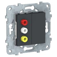 Schneider Electric NU543154 UNICA NEW розетка 3 RCA, антрацит