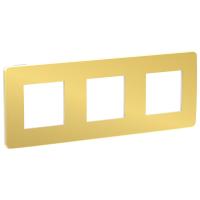 Schneider Electric NU280659 UNICA STUDIO рамка 3-постовая, ЗОЛОТО/белый