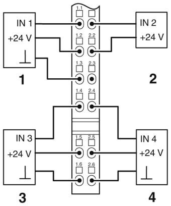 Phoenix contact 2861234 IB IL 24 DI 4-PAC Клеммы Inline