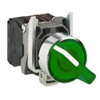 Schneider Electric XB4BK133B5 ПЕРЕКЛЮЧ 22ММ 3-ПОЗ. С ПОДСВ 24В ЗЕЛЕНЫЙ