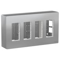 Schneider Electric NU124430 UNICA SYSTEM+ БЛОК открытой установки 4х2 алюминий.