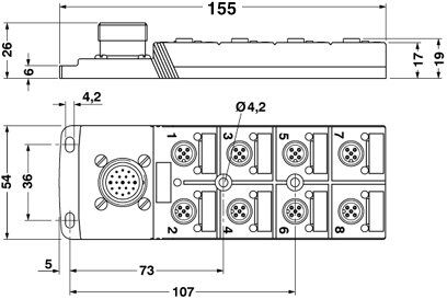Phoenix contact 1692831 SACB-8/ 8-M23 Коробка датчика и исполнительного элемента