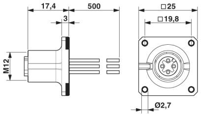 Phoenix contact 1441613 SACC-SQ-M12FS-17CON-25F/0,5 Встраиваемые разъемы