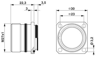 Phoenix contact 1590418 HC-28P1N12WA00 Аппаратн. соединитель, передняя стенка