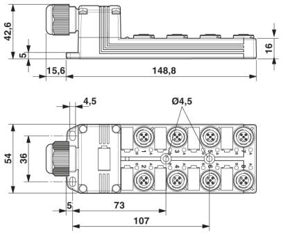Phoenix contact 1452851 SACB-8/16-L-C SCO P Коробка датчика и исполнительного элемента