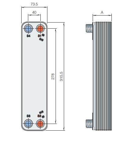 Паяный теплообменник Alfa Laval серия CB18 / CBH18