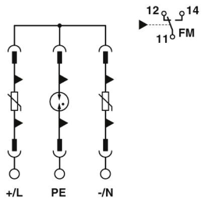Phoenix contact 1033790 VAL-SEC-T2-2+F-380DC-FM Разрядник для защиты от импульсных перенапряжений, тип 2