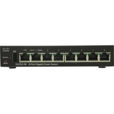 Коммутатор Cisco SG250-08-K9-EU