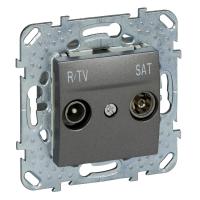 Schneider Electric MGU5.455.12ZD UNICA TOP РОЗЕТКА R-TV/SAT, оконечная, ГРАФИТ