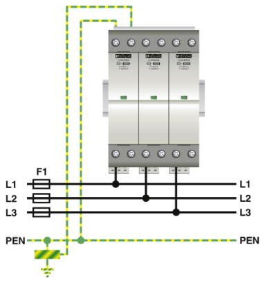 Phoenix contact 2905871 FLT-SEC-H-T1-3C-264/25-FM Комбинированный разрядник типа 1/2