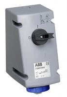 ABB 2CMA163257R1000 Розетка для тяжелых условий с выключателем и механической блокировкой 216MVS6WH, 16A, 2P+E, IP67, 6ч
