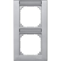 Schneider Electric MTN476260 MERTEN M-Smart РАМКА 2 поста с полем д/надписи вертикальный монтаж, АЛЮМИНИЙ, SM