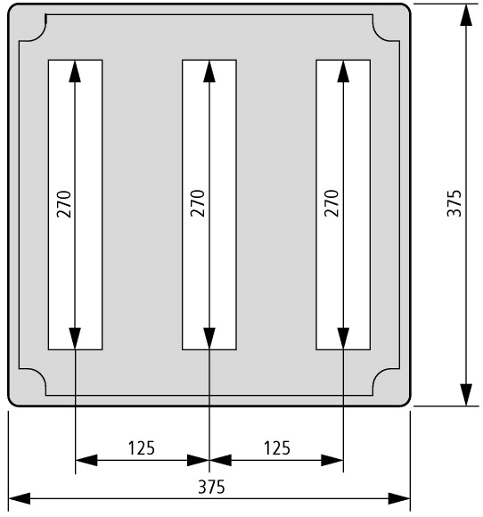 62192 Изолированный щит, IP65 , для модульного оборудования , ВхШхД = 375x375x225 мм (AV/I44-200)