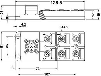 Phoenix contact 1692828 SACB-6/12-M23 Коробка датчика и исполнительного элемента