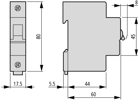 278587 Автоматический выключатель 32А, кривая отключения D, 1 полюс, откл. способность 10 кА (FAZ-D32/1)