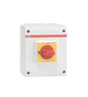 ABB 1SCA022459R6780 Рубильник в боксе OTP32BA4M красно-желтая рукоятка 2xM25+M16