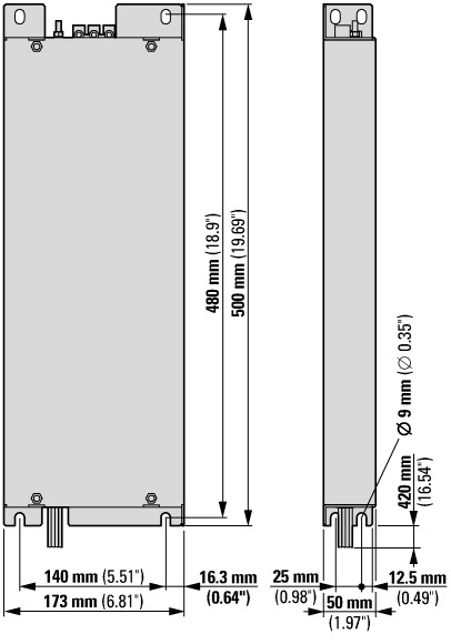 174608 Фильтр радиопомех, 1~ , 480 В, 42A (DX-EMC34-031-FS4-L)