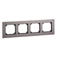 Schneider Electric MTN403414 MERTEN M-Elegance РАМКА металлическая 4 поста, СЕРЫЙ РОДИЙ, SM