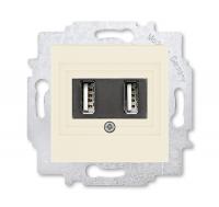 USB зарядка двойная, Levit, слоновая кость