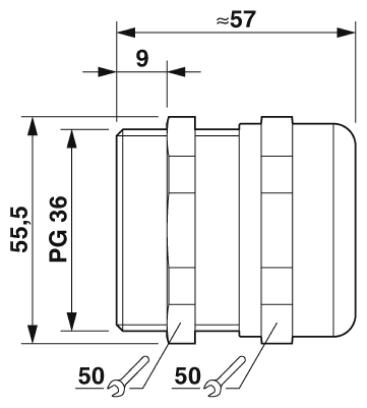 Phoenix contact 1411202 G-INSEC-PG36-L68N-NNES-S Кабельный ввод