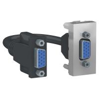 Schneider Electric NU343230 UNICA MODULAR розетка HD15 female (VGA), 1 модуль, алюминий