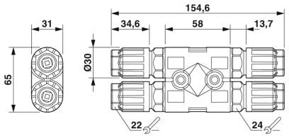 Phoenix contact 1414755 QPD H 4PE1,5 4X5-10 BK H-разветвитель