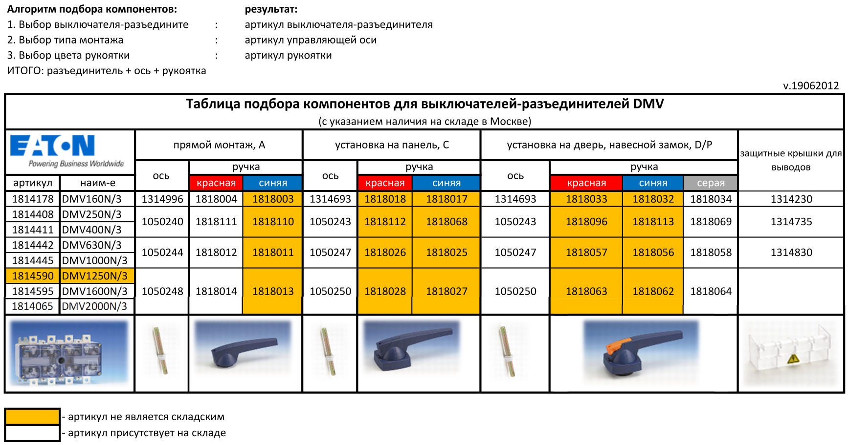 1814596 DMV1600N/1 Выключатель-разъединитель MOELLER / EATON (арт.1814596)