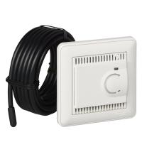 Schneider Electric TES-151-58 W59 ТЕРМОСТАТ электрон.теплого пола с датчиком,от+5до+50°C,10A, в сборе,МАТ.ХРОМ