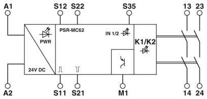 Phoenix contact 2700575 PSR-MC62-2NO-1DO-24DC-SP Реле безопасности