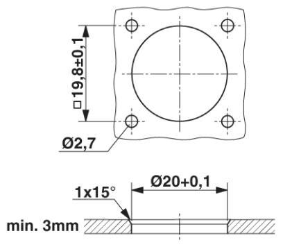 Phoenix contact 1592781 RC-0000000B2FZ Исполнение передней части стенки
