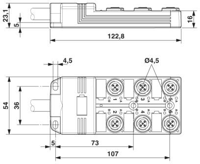 Phoenix contact 1452466 SACB-6/ 6-10,0PUR SCO P Коробка датчика и исполнительного элемента