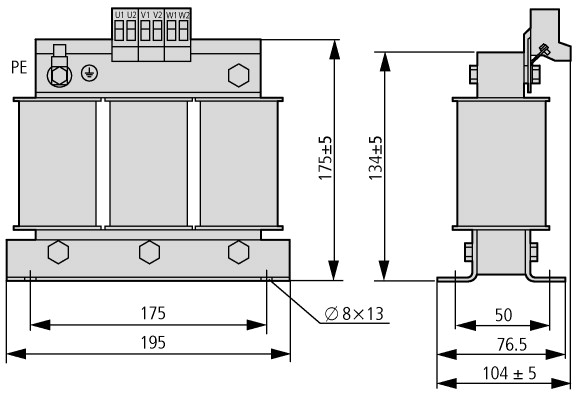 269504 Сетевой дроссель, 3p, 25A, 1.18 мГн, 550 В, 50/60 Гц (DX-LN3-025)